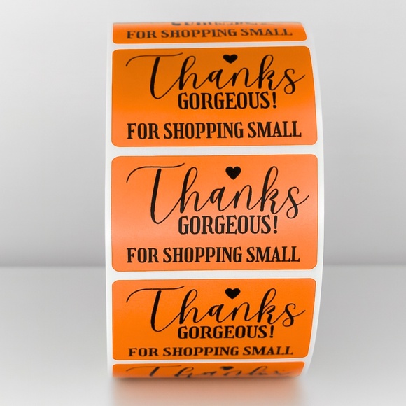 Thanks Gorgeous! For Shopping Small" Stickers | Small Business Packaging - Picture 8 of 11